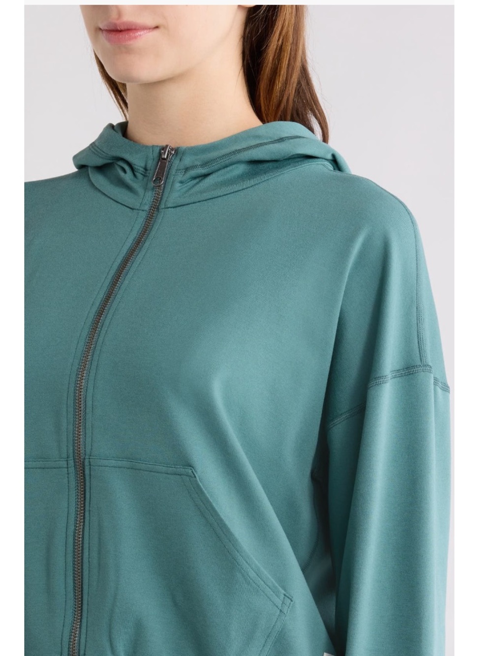 Vuori Halo Modern Women's Teal Zip-Up Hooded Jacket Large NWT - Picture 4 of 7